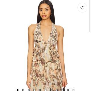 AFRM Blythe Top in Shine Snake